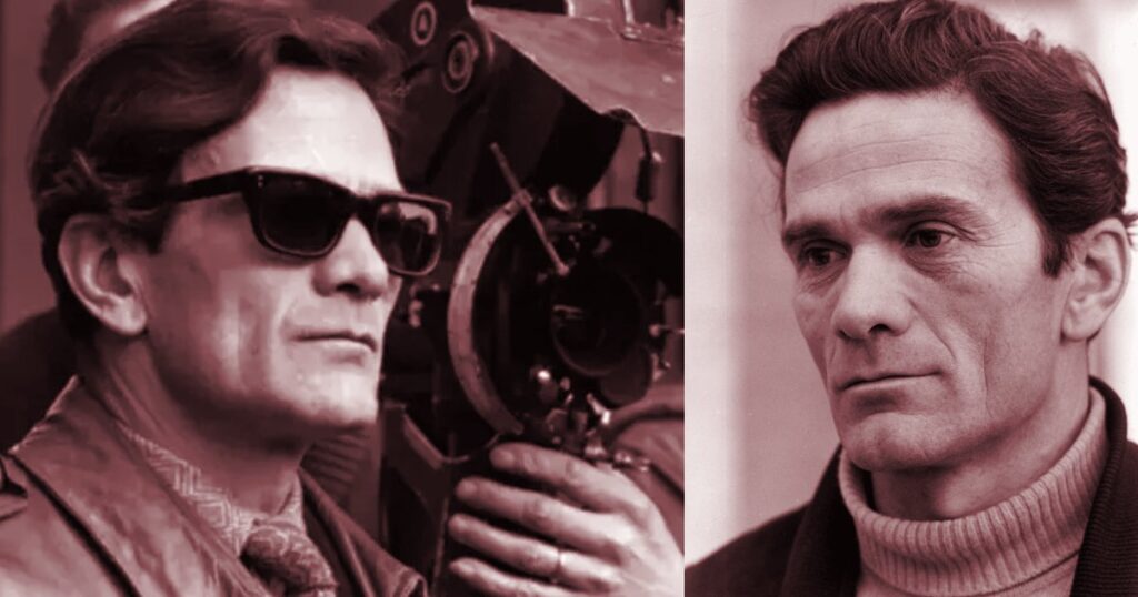 Fotografia di archivio di due uomini, uno con occhiali da sole, in un ambiente legato all'arte o al cinema.